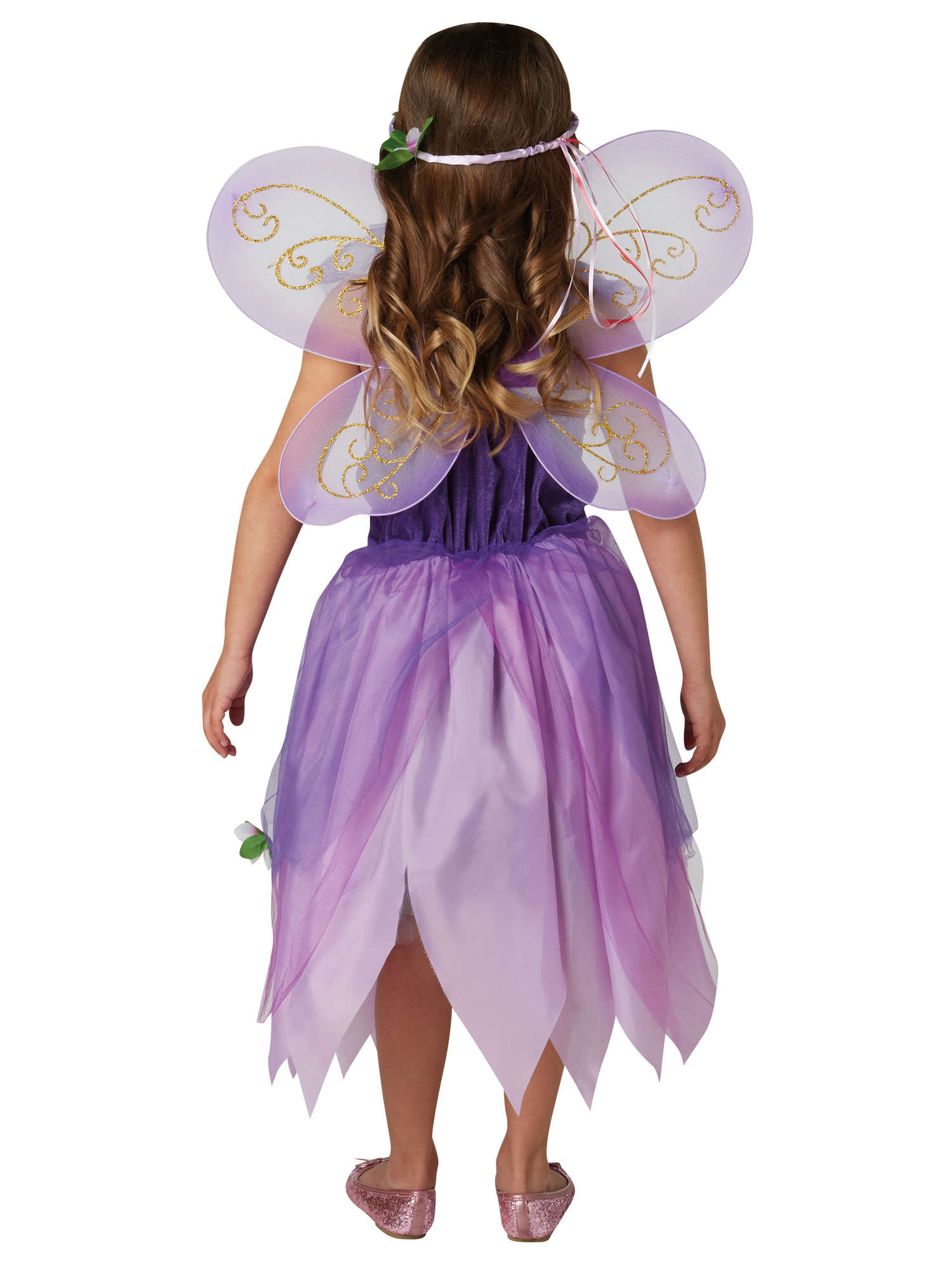Rubies Fairy Plum Pixie Kinderkostüm für Mädchen mit Kleid, Flügeln, Kopfschmuck und Zauberstab – Detailansicht