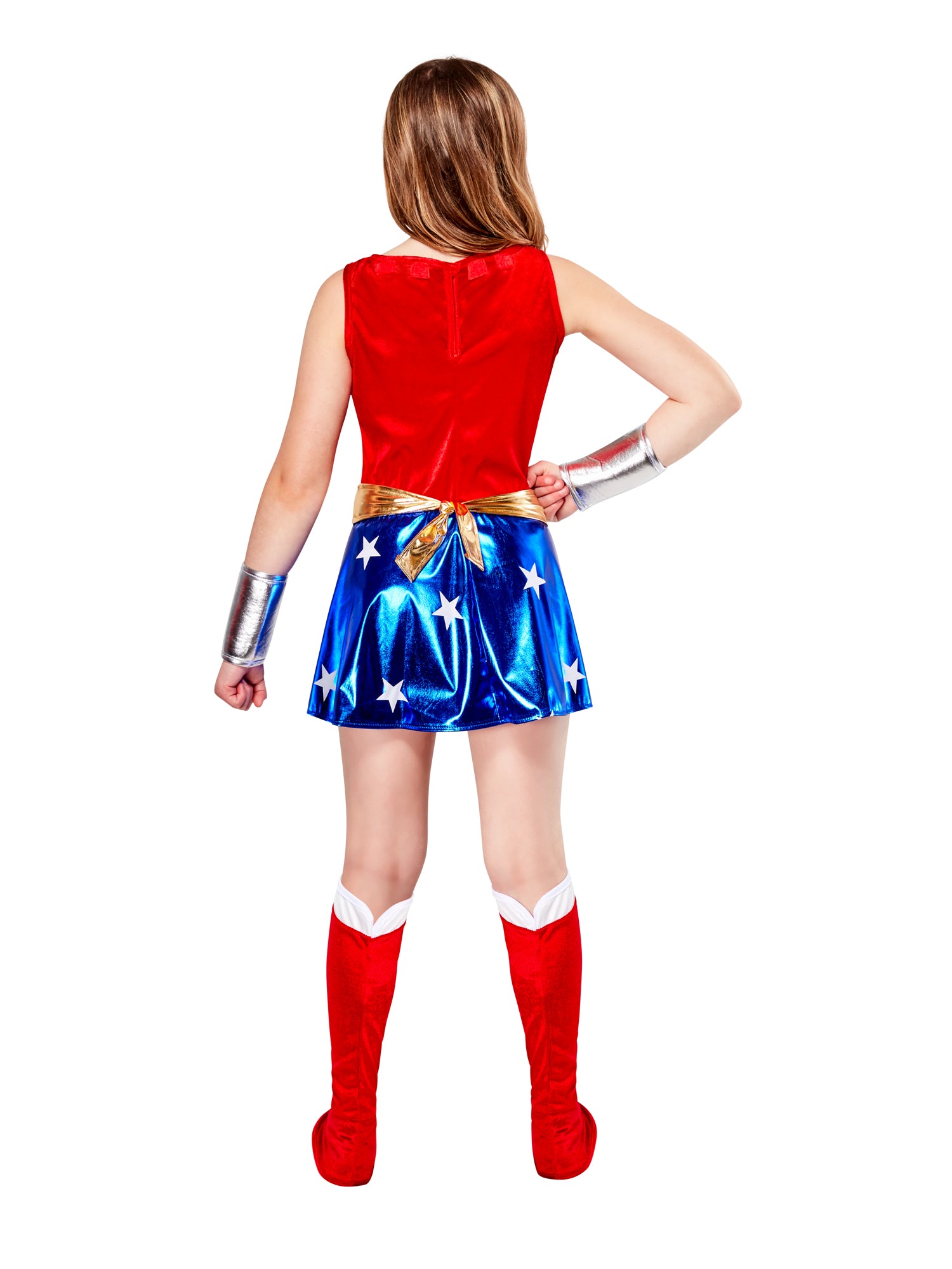 Rubies Wonder Woman Deluxe Kinderkostüm für Mädchen mit Kleid und Umhang – Verpackung