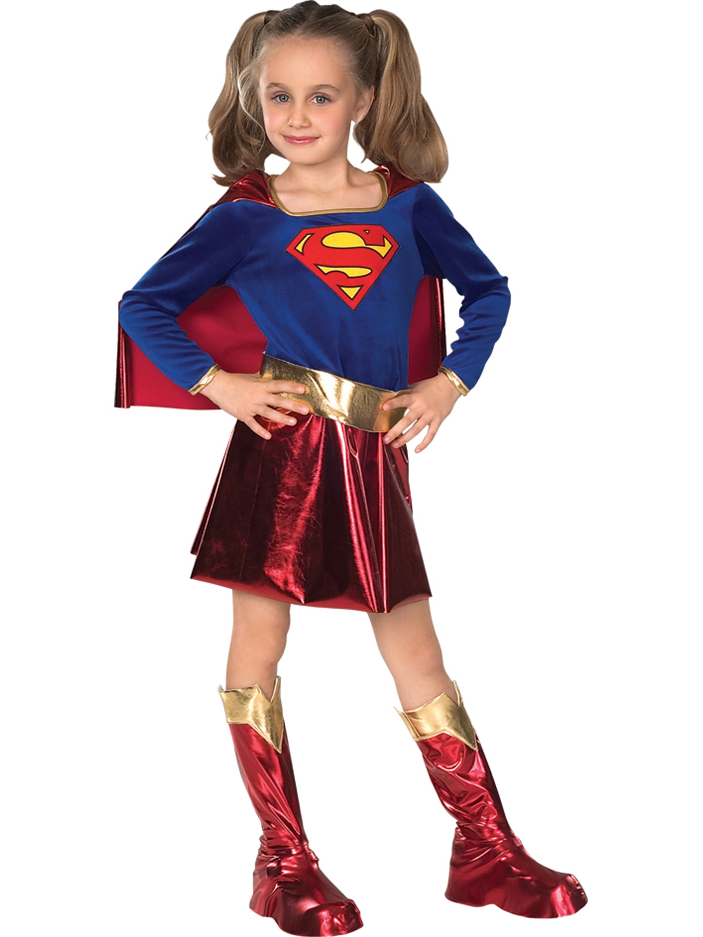 Rubies Supergirl Deluxe Kinderkostüm für Mädchen mit Kleid, Gürtel und Boot Tops