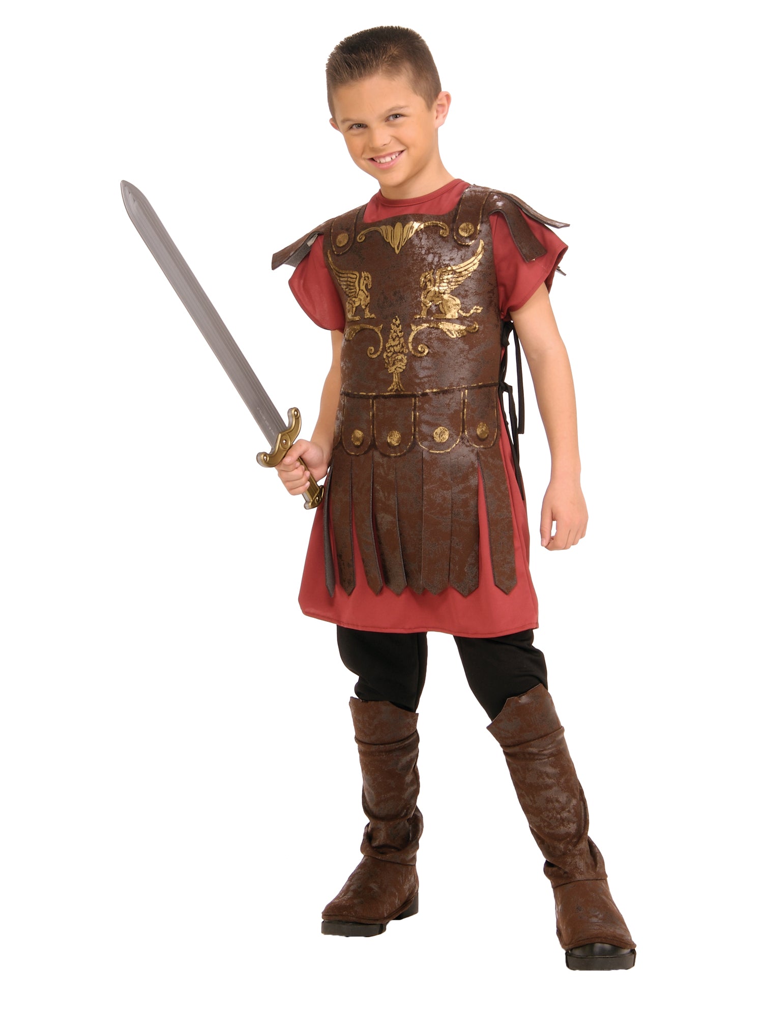 Rubies Warrior Gladiator Kinderkostüm für Jungen mit Tunika, Hose und Stiefelüberzügen