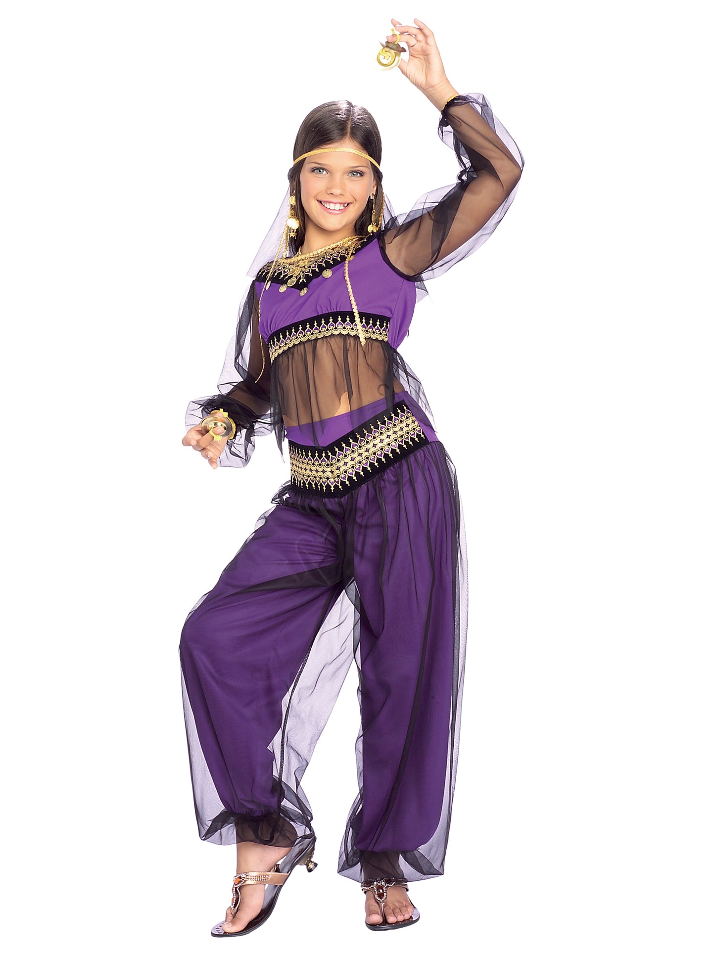 Rubies Arabian Harem-Prinzessin-Kinderkostüm für Mädchen mit Top, Hose und Headpiece