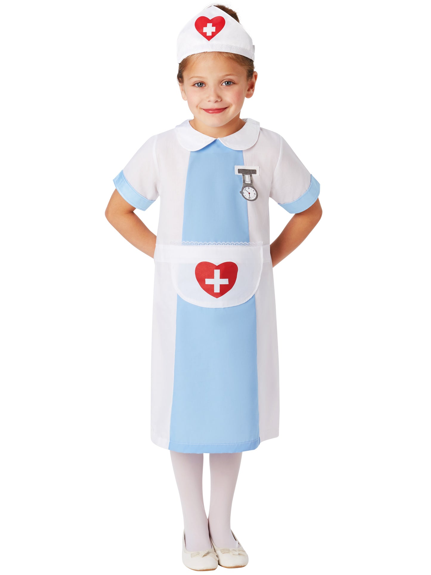 Rubies Nurse Kinderkostüm für Mädchen mit Kleid, Headpiece und Tasche – Produktansicht