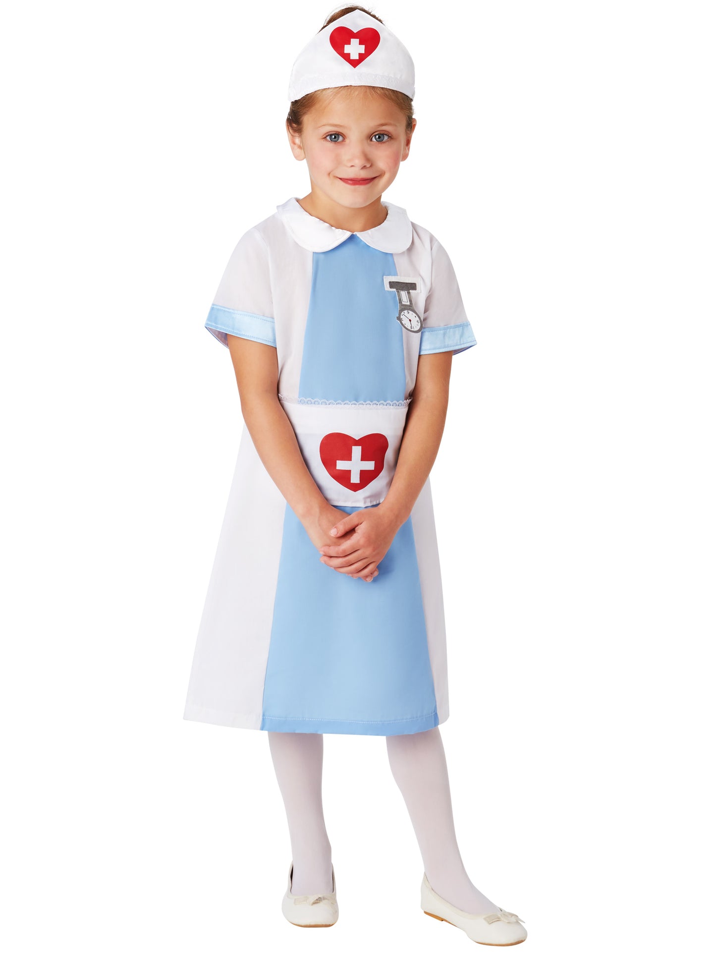 Rubies Nurse Kinderkostüm für Mädchen mit Kleid, Headpiece und Tasche – Rückansicht
