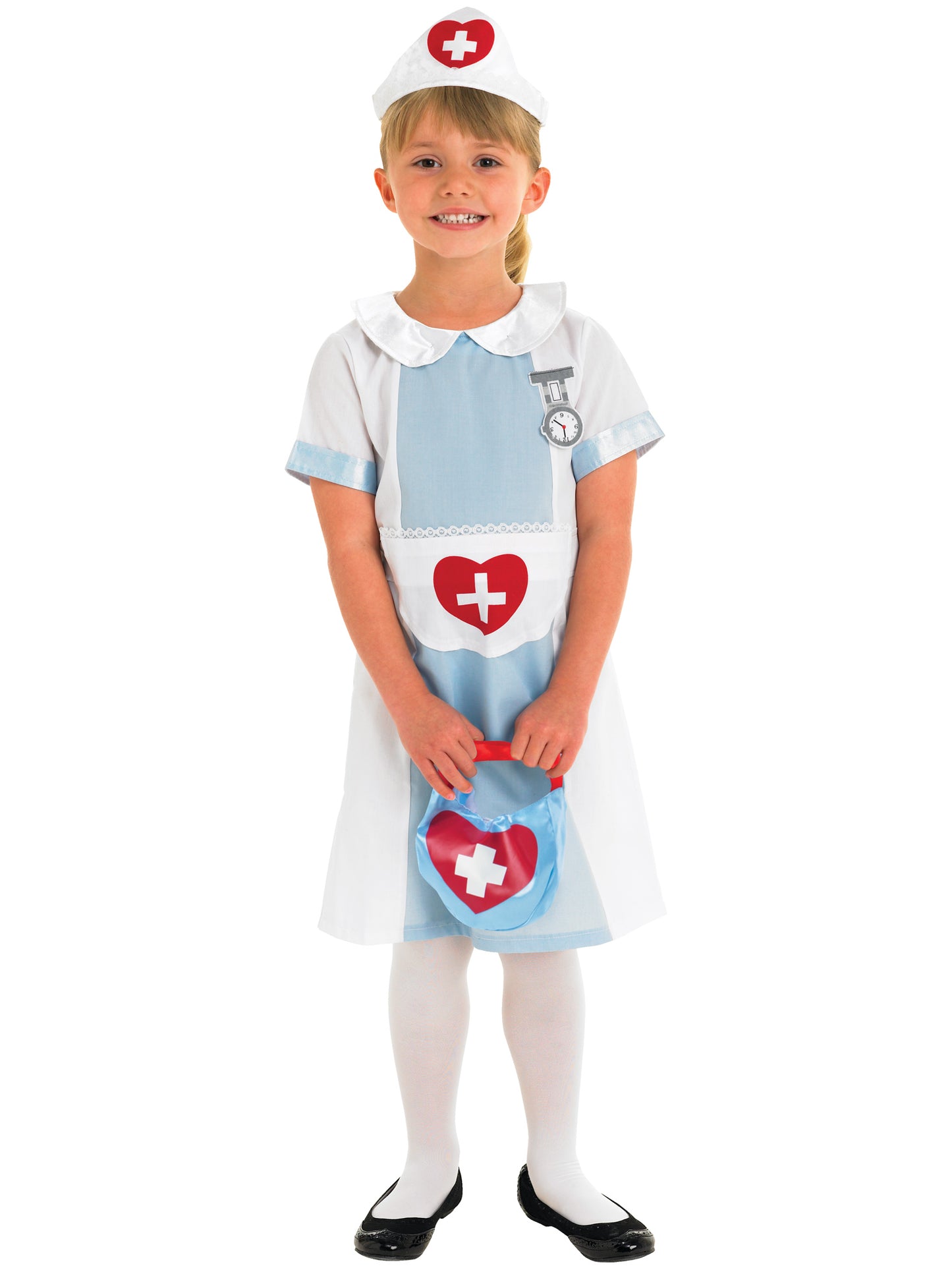 Rubies Nurse Kinderkostüm für Mädchen mit Kleid, Headpiece und Tasche – Verpackung