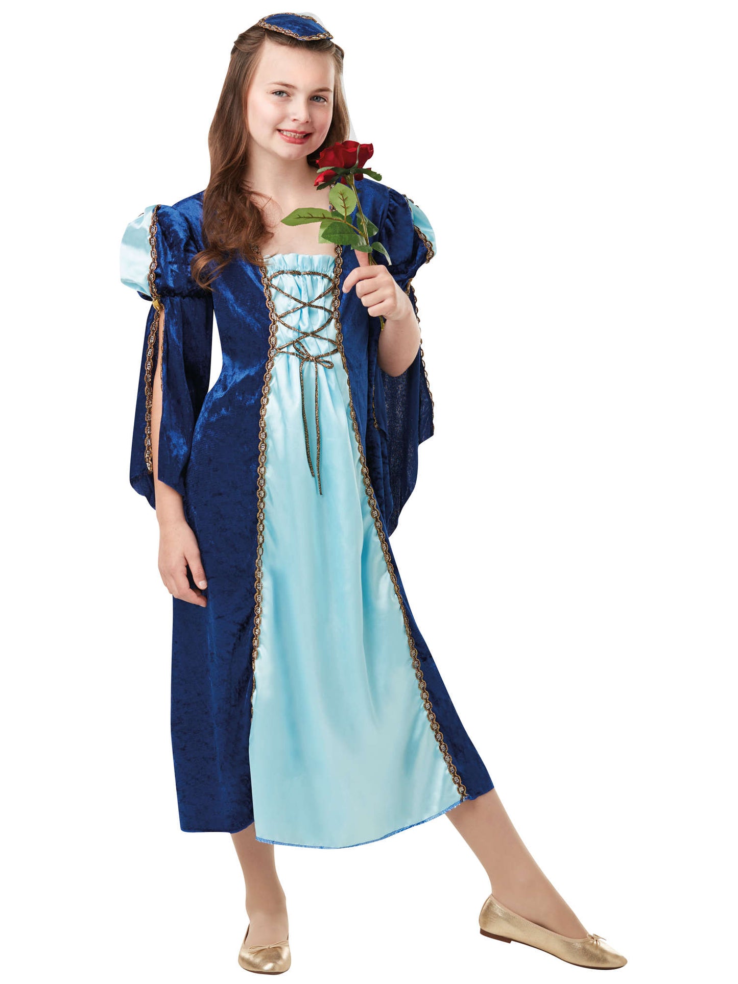 Rubies Juliet Kinderkostüm für Mädchen mit Kleid und Hut – Produktansicht