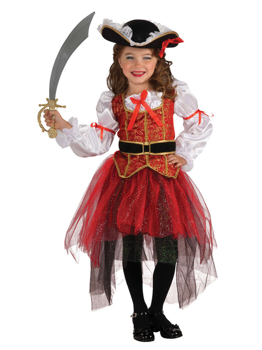 Rubies Pirate Princess of the Seas Kinderkostüm für Mädchen mit Bluse Rock und Hut