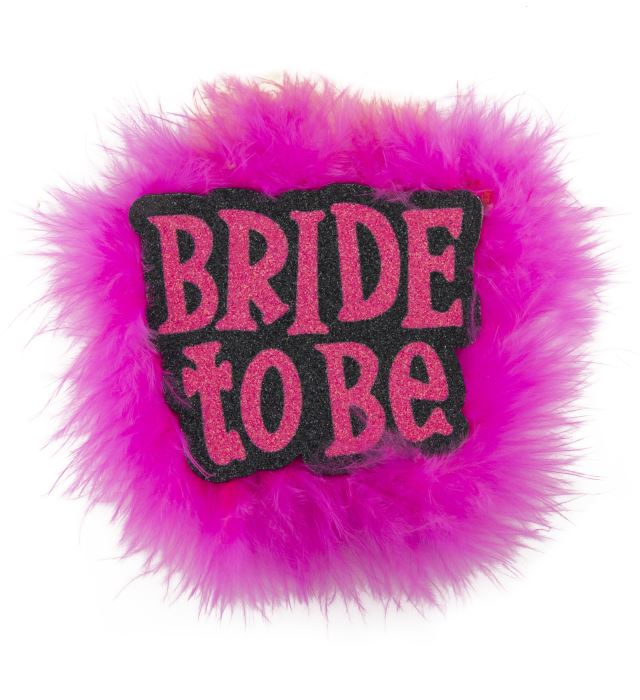 Elegante Bride to Be Brosche in Weiß mit Schriftzug
