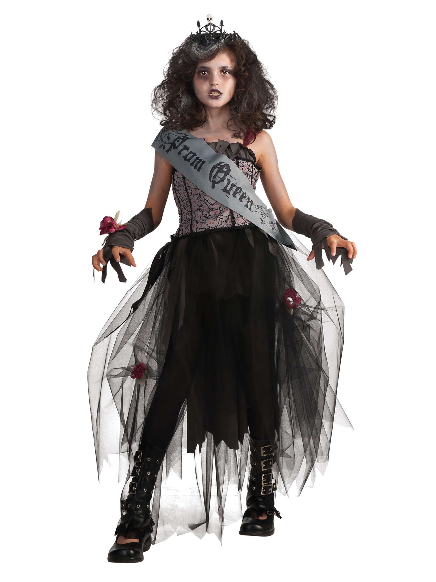 Rubies Goth Prom Queen Kinderkostüm für Mädchen mit Kleid und Tiara