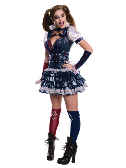 Rubies Harley Quinn Kostüm für Damen mit Kleid, Gauntlets und Stockings – Produktansicht