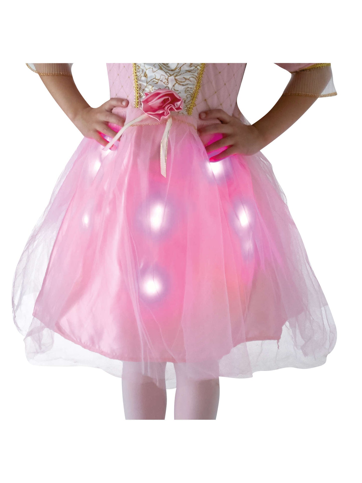 Rubies Twinkler Rose Princess Kinderkostüm mit LED-beleuchtetem Rock – Detailansicht