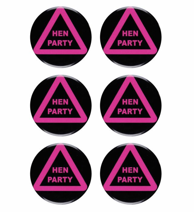 Set mit 6 Broschen für Junggesellenparty als Partyaccessoire