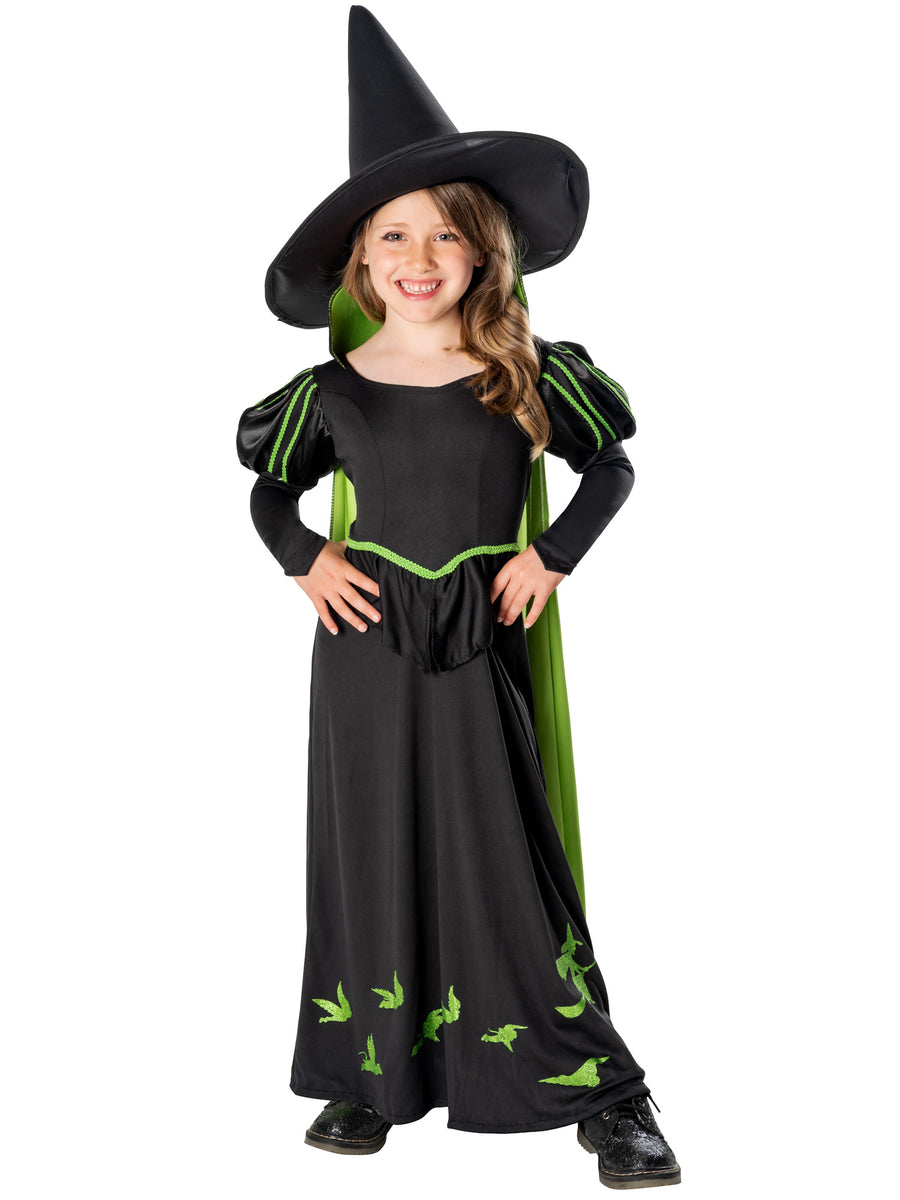 Rubies Wicked Witch of the West Kinderkostüm für Mädchen mit Kleid, Umhang und Hut – Detailansicht