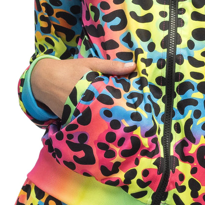 Boland Damen Neon Leopard Jogginganzug – UV-Reaktiv 80er Tracksuit - Fasnacht24.ch