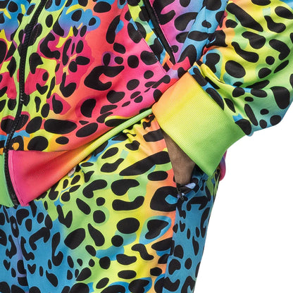 Boland Damen Neon Leopard Jogginganzug – UV-Reaktiv 80er Tracksuit - Fasnacht24.ch