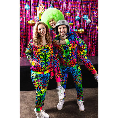 Boland Damen Neon Leopard Jogginganzug – UV-Reaktiv 80er Tracksuit - Fasnacht24.ch