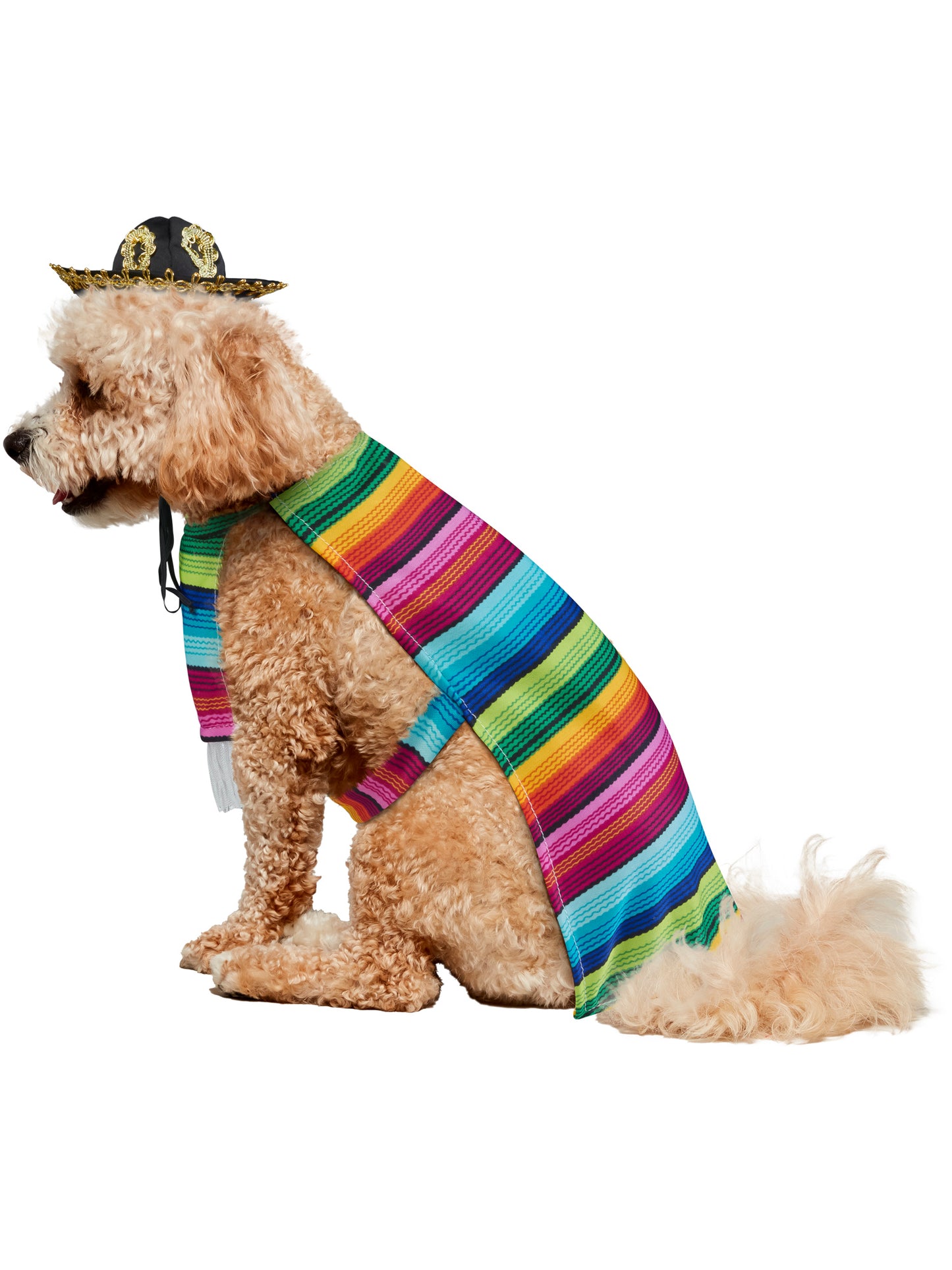 Rubies Mexican Serape Haustierkostüm mit Serape und Sombrero – Rückansicht