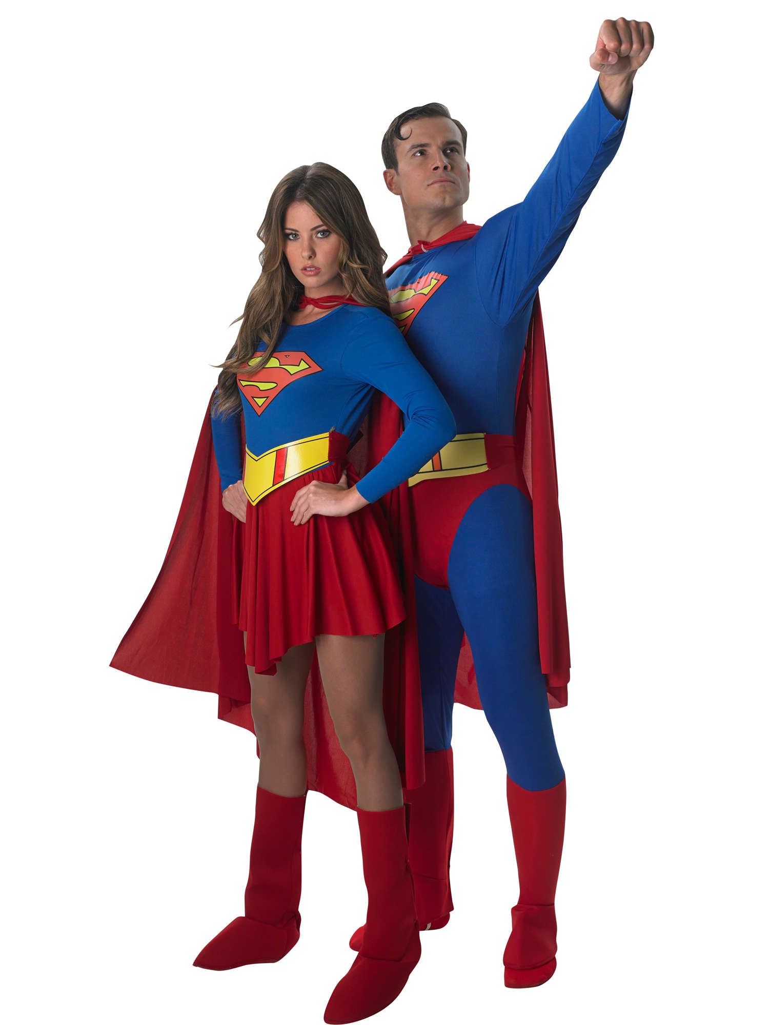 Rubies Superman Kostüm für Herren mit Overall, Umhang und Gürtel – Detailansicht