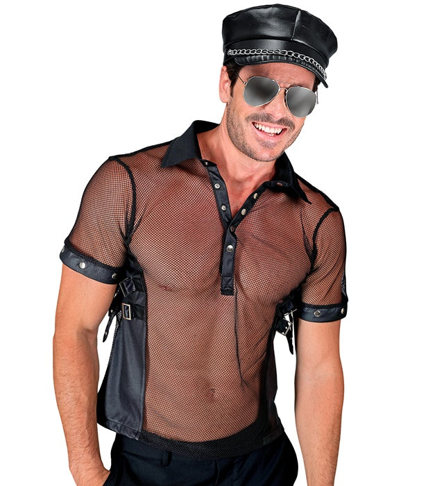 Kunstleder Rocker T-Shirt für Fasnacht und Mottoparty