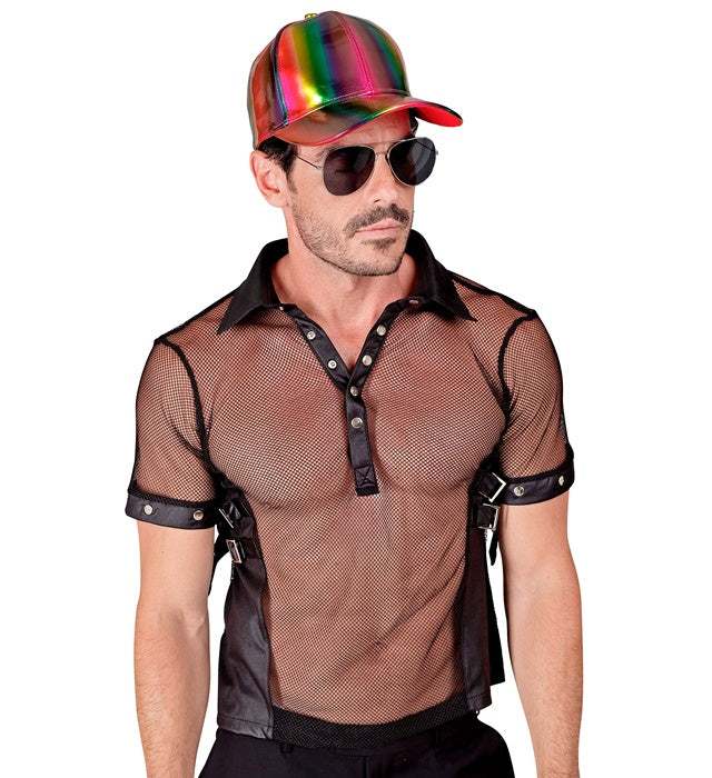 Kunstleder Rocker T-Shirt für Fasnacht und Mottoparty