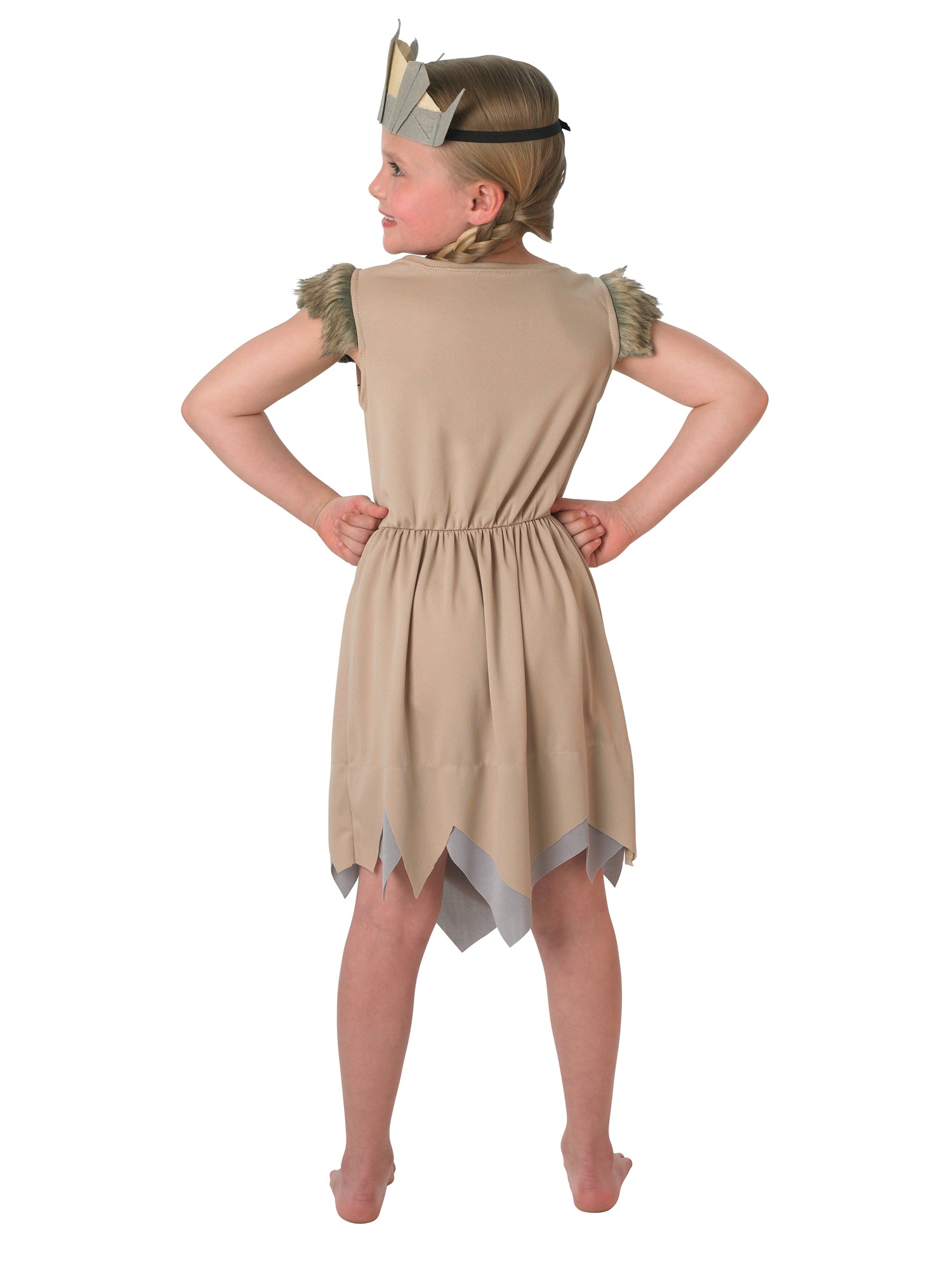 Rubies VIKING GIRL Kinderkostüm für Mädchen mit Kleid und Kopfschmuck – Detailansicht