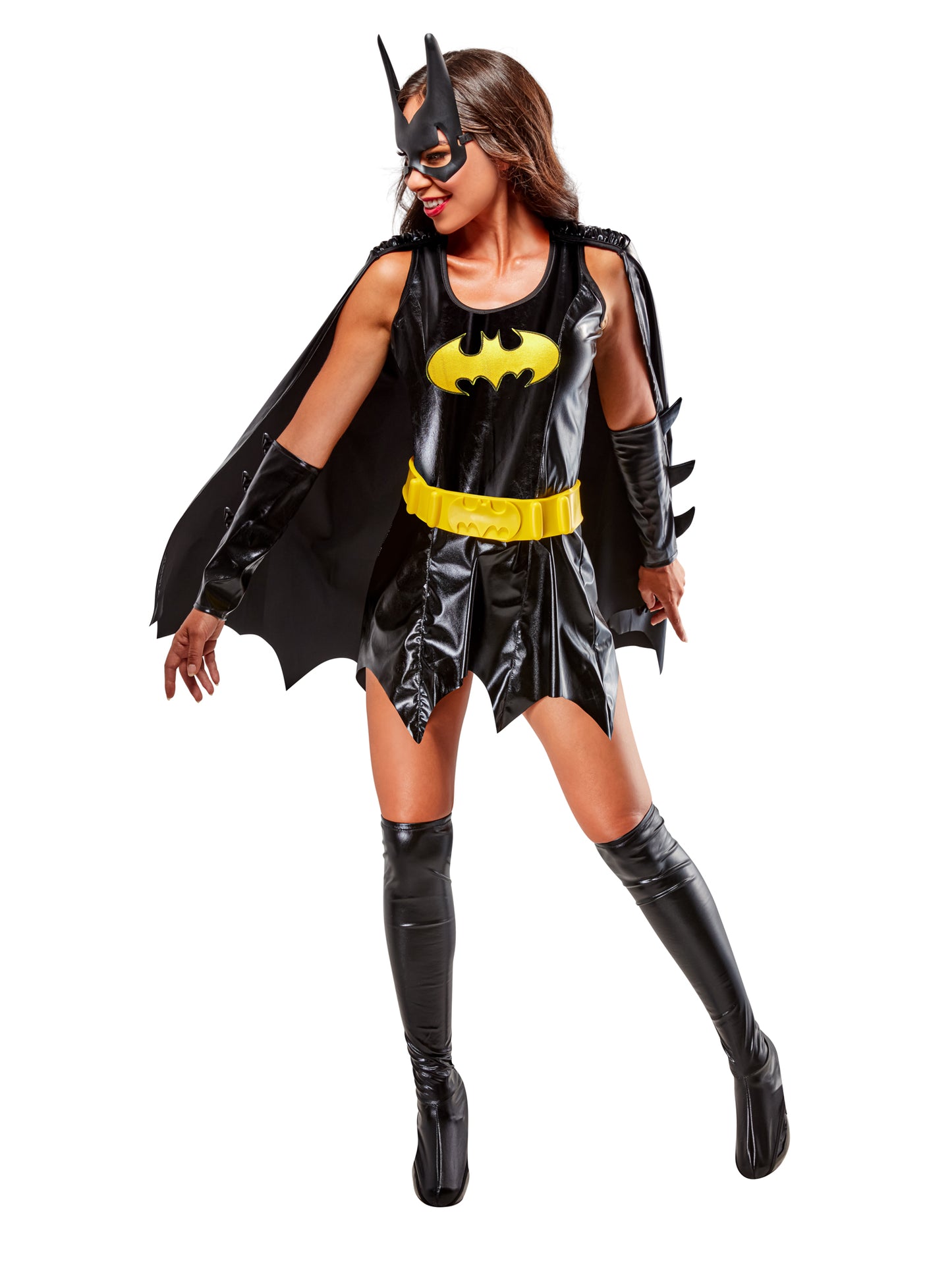 Rubies Batgirl Deluxe Kostüm für Damen mit Kleid und Umhang – Verpackung