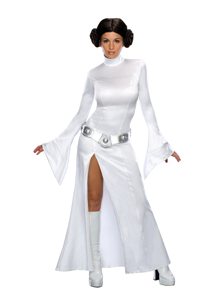 Rubies Princess Leia Kostüm für Damen mit Kleid, Gürtel und Perücke