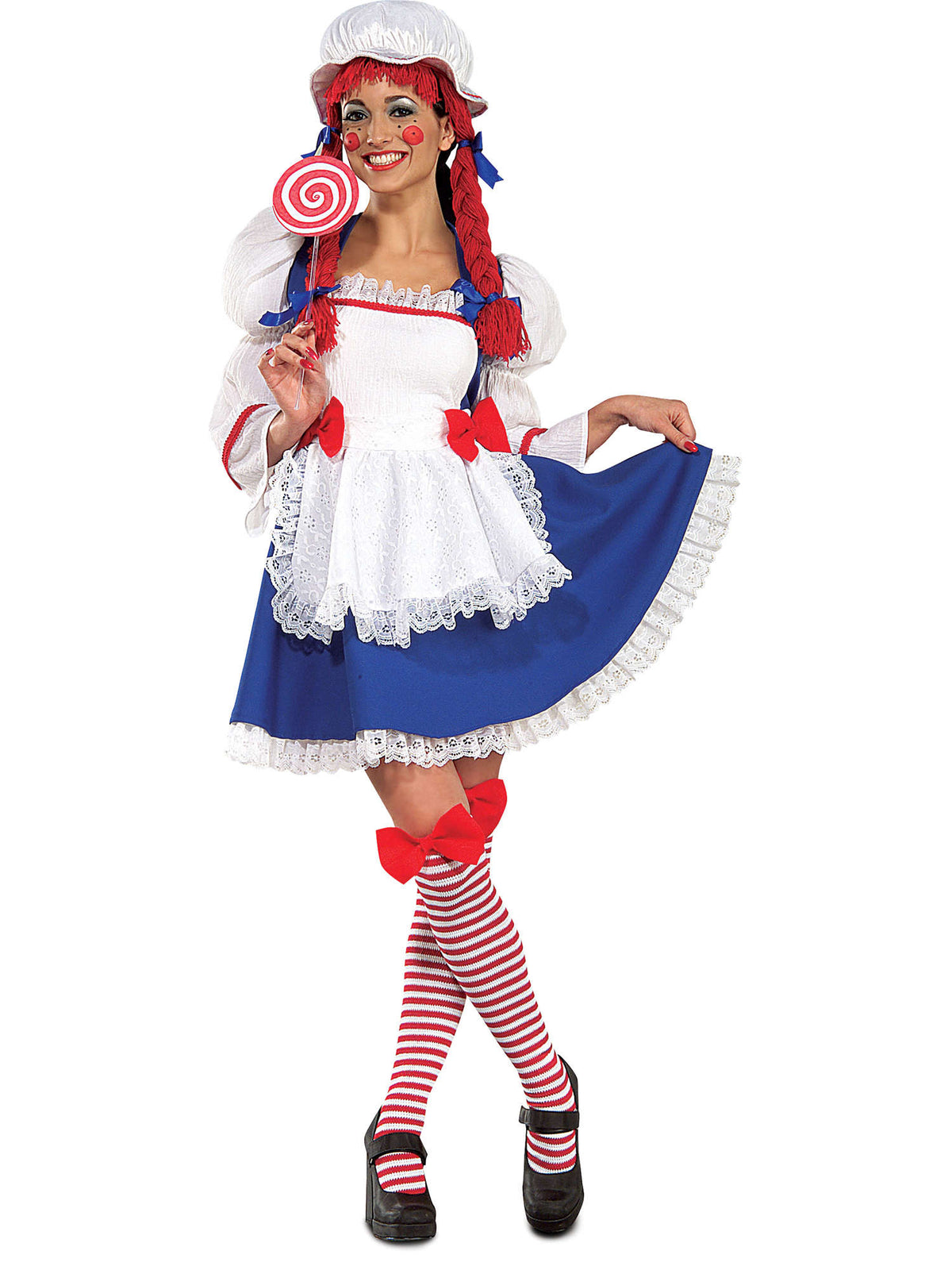 Rubies RAG DOLL Kostüm für Erwachsene für Damen mit Kleid und Hut mit Perücke