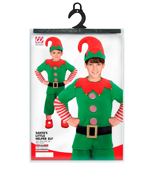 Elf-Kostüm Set mit Mantel, Hose, Gürtel, Überziehschuhen und Elf-Hut