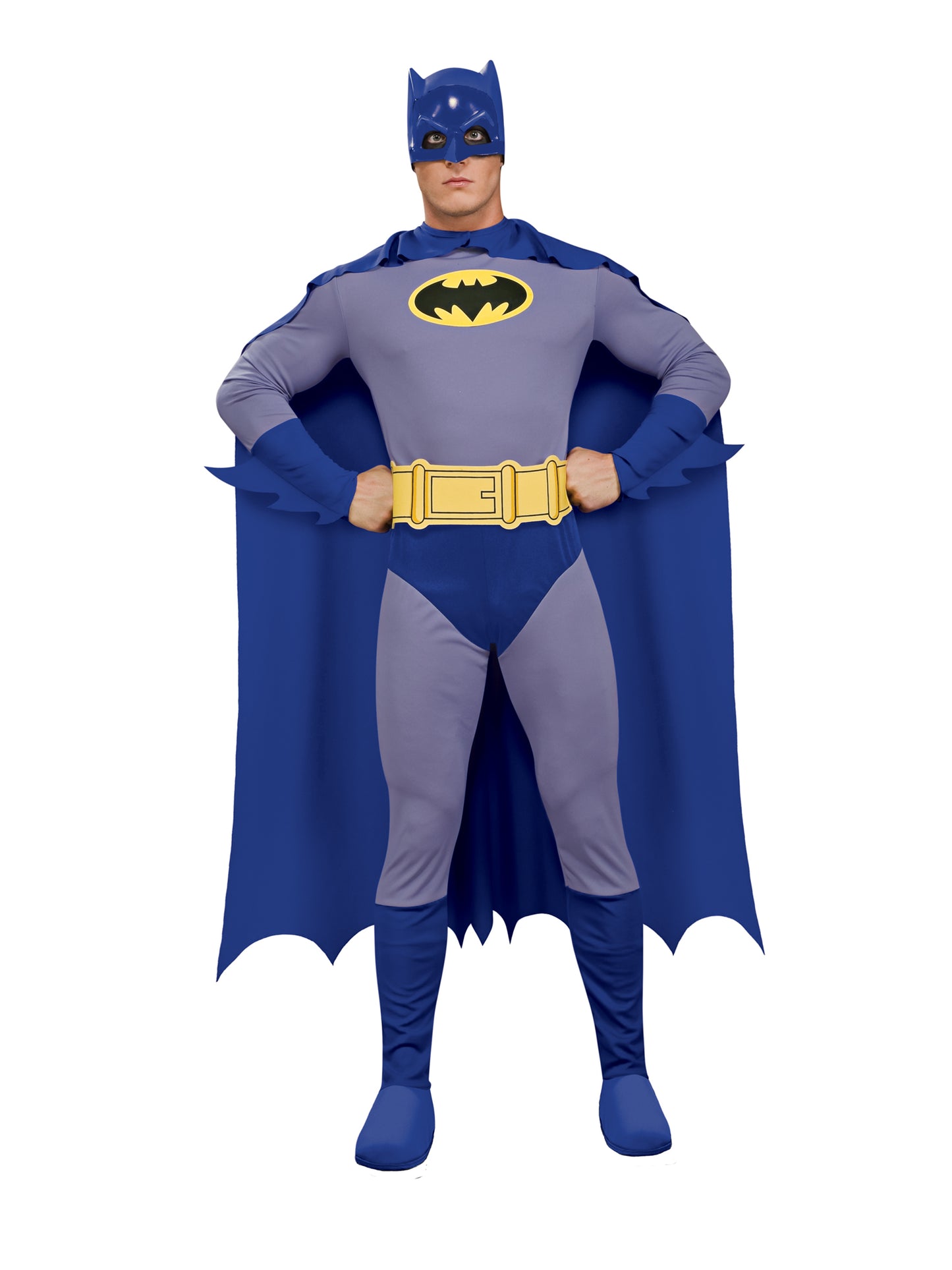 Batman Kostüm für Herren von Rubies mit Overall, Umhang, Kopfbedeckung und Gürtel