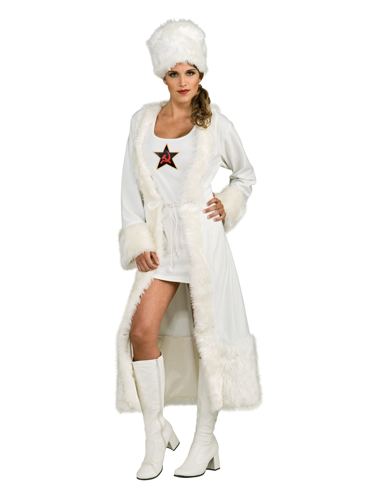 Rubies White Russian Kostüm für Damen mit Kleid Mantel und Hut