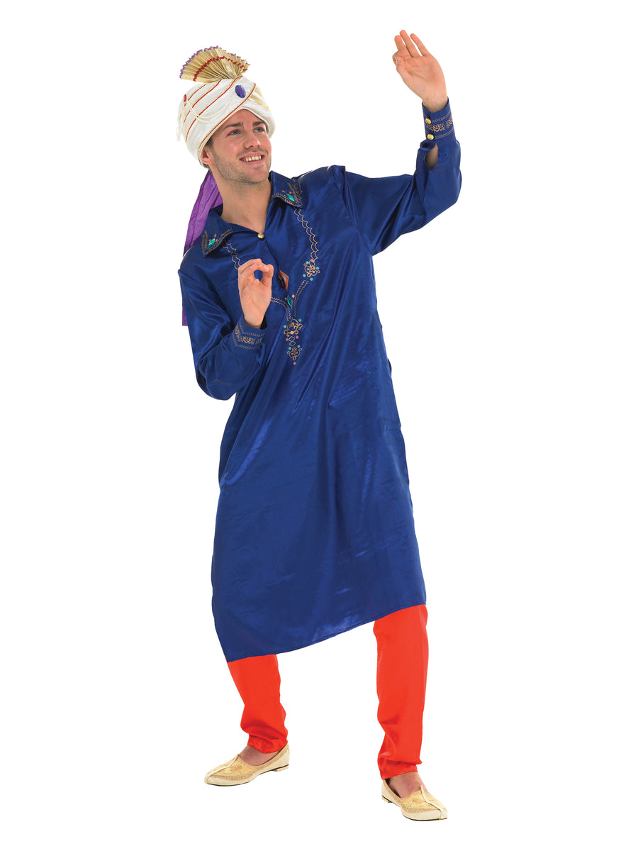 Rubies Bollywood Man Kostüm für Herren mit blauer Tunika und roter Hose
