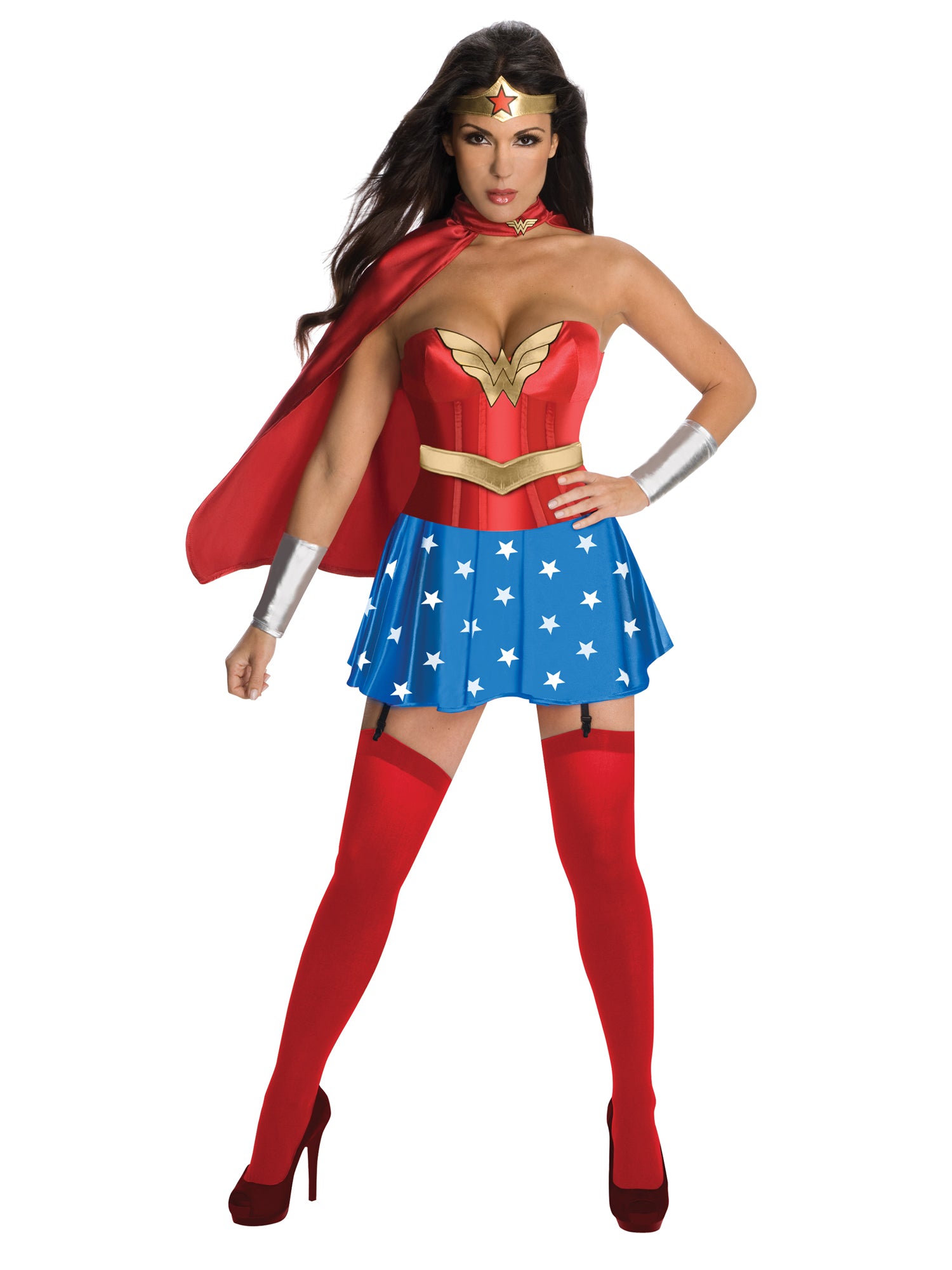 Rubies Wonder Woman Corset-Kostüm für Damen mit Rock, Umhang und Accessoires – Produktansicht
