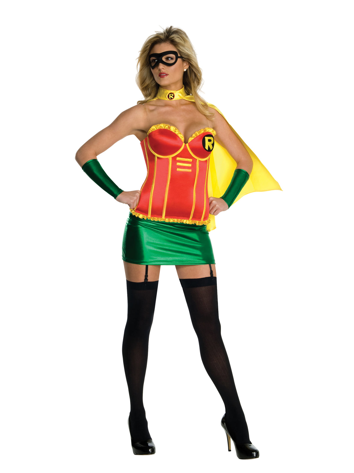 Rubies Robin Corset Kostüm für Damen mit Corset-Oberteil Tutu-Rock Umhang und Augenmaske