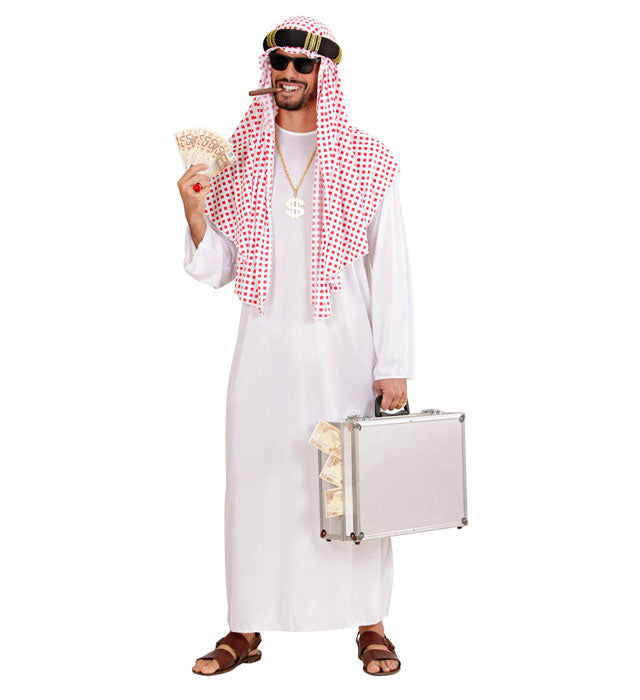 Arabischer Scheich Kostüm mit Tunika und Kopfbedeckung für Fasnacht und Karneval