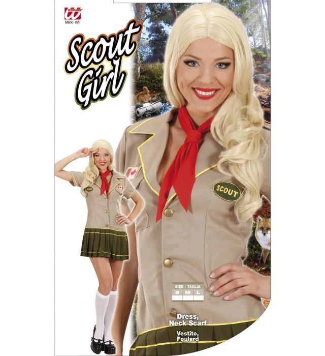 Scout Girl Kinderkostüm mit Kleid und Halstuch für Fasnacht