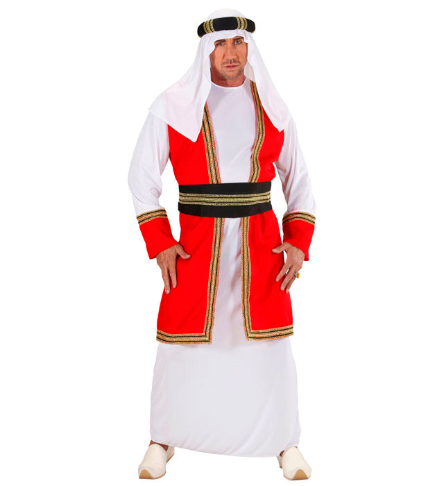 Arabischer Prinz Kostüm mit Tunika, Weste, Gürtel und Kopfbedeckung