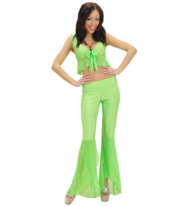 Neongrünes Samba de Janeiro Kostüm-Set aus Elasthan mit Top und Hose
