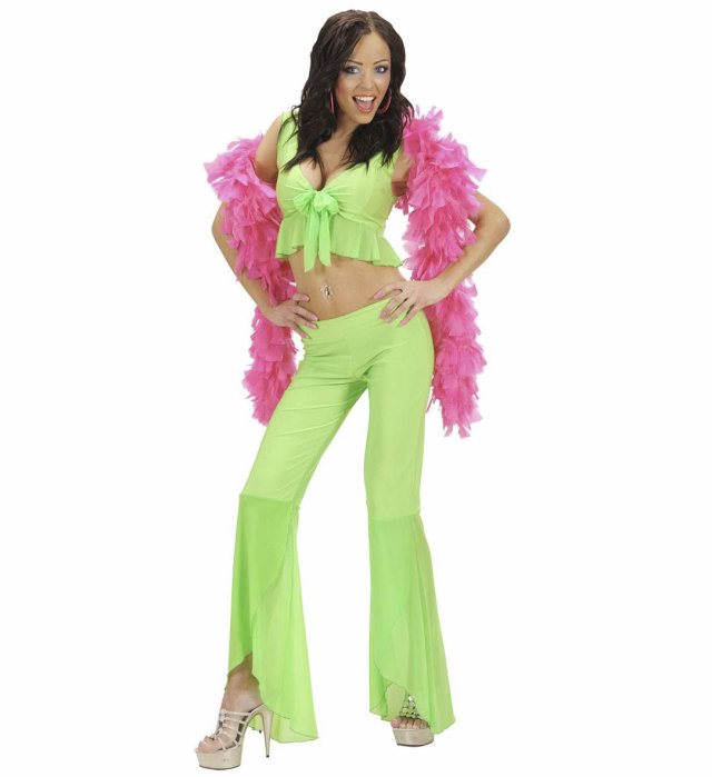 Neongrünes Samba de Janeiro Kostüm-Set aus Elasthan mit Top und Hose