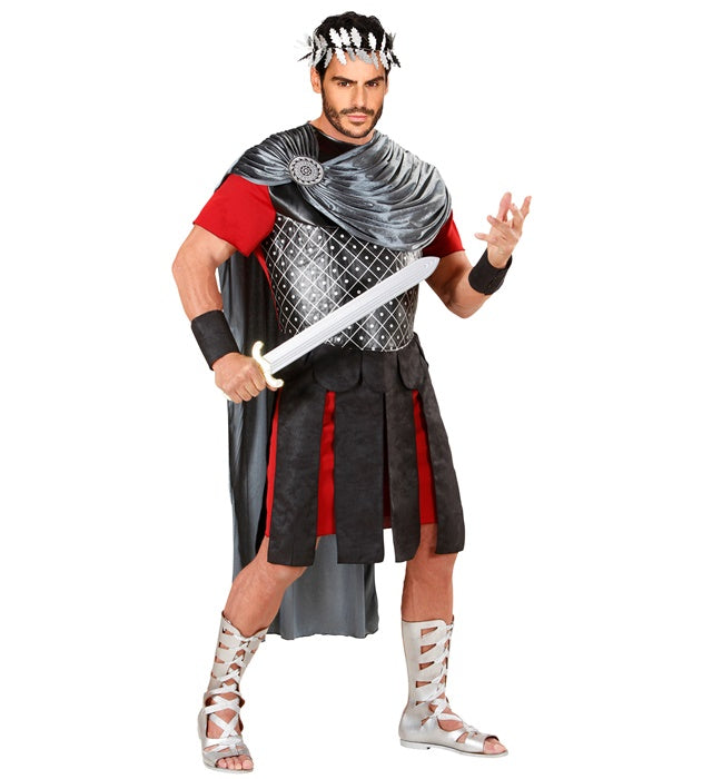 Römischer Kaiser Kostüm mit Tunika, Umhang, Loorbeerkranz und Armbändern