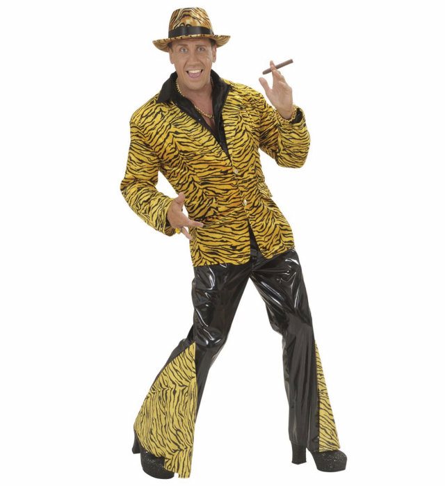 Fasnacht Schlaghose mit Tigerprint auf weissem Hintergrund