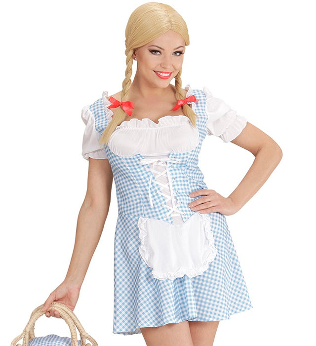Miss Muffet Kostüm hellblau in klassischem Design für Fasnacht und Karneval