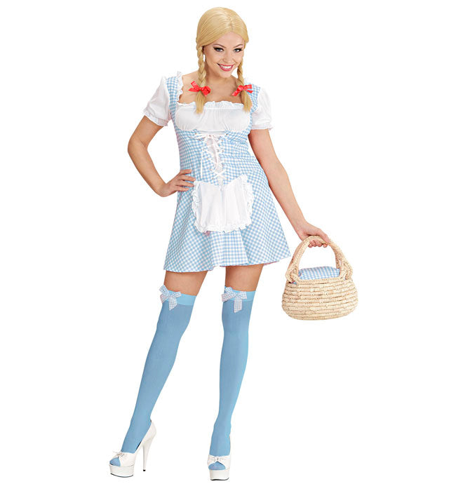 Miss Muffet Kostüm hellblau in klassischem Design für Fasnacht und Karneval