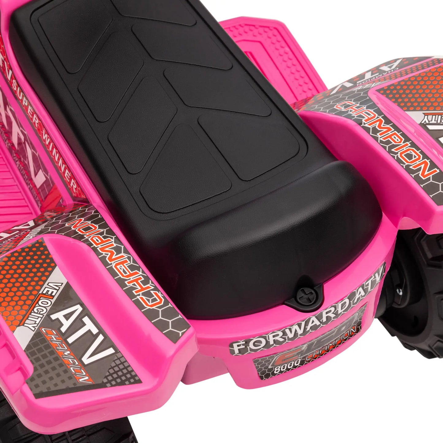 HOMCOM Elektro Quad in Pink für Kinder, mit breiten Reifen und Musikfunktion.