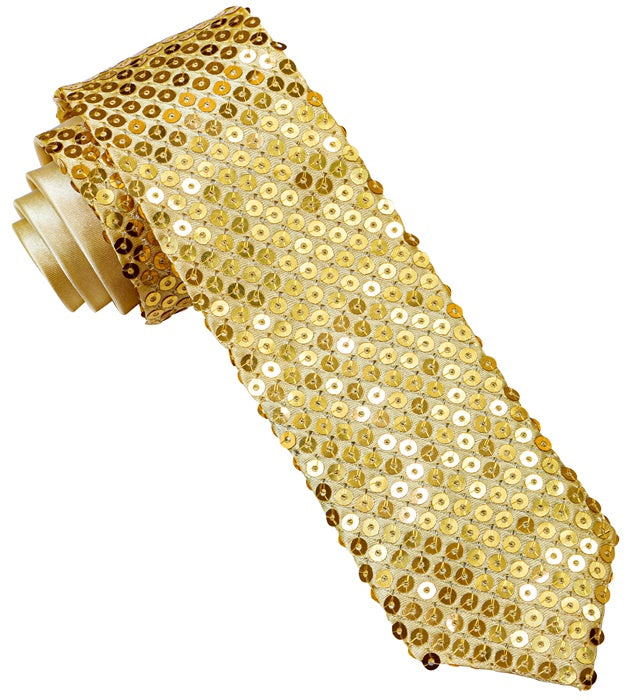 Goldene Pailletten-Krawatte als funkelndes Fasnachts-Accessoire