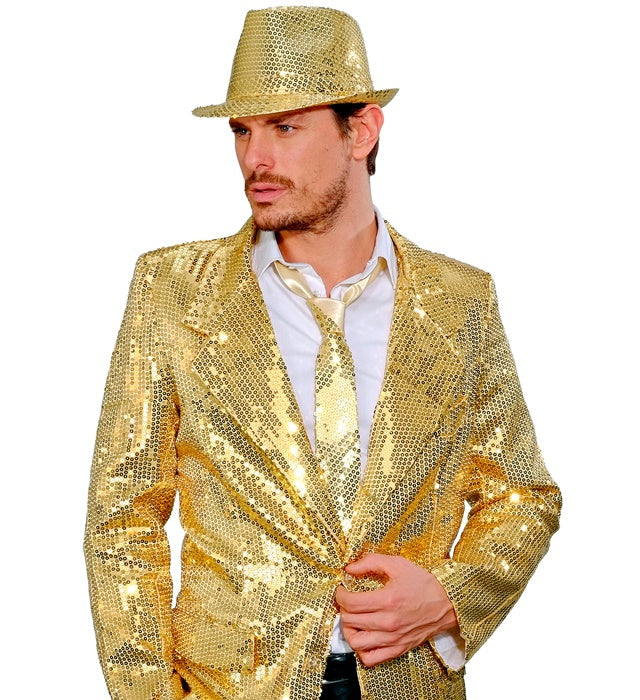 Goldene Pailletten-Krawatte als funkelndes Fasnachts-Accessoire
