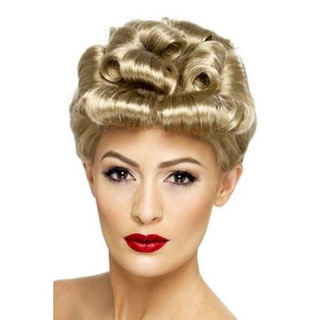 Smiffys Damenperücke 40er Jahre Blond Kurze Locken 100% Synthetik