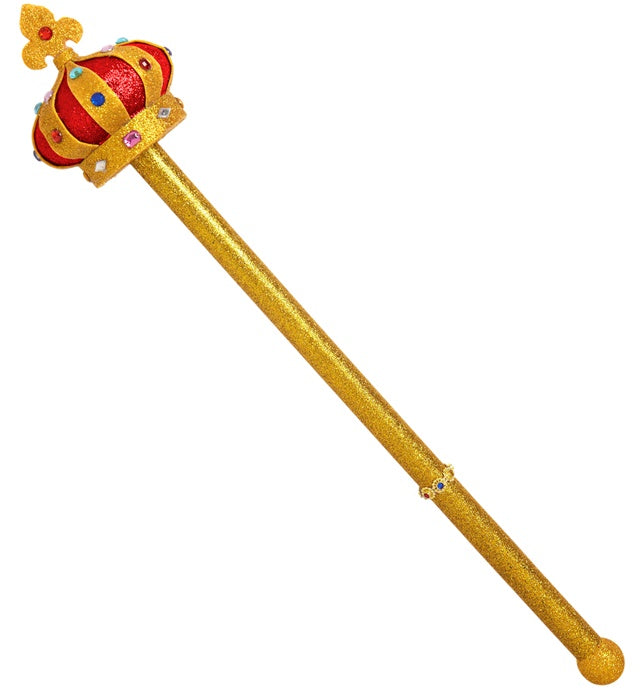 Königszepter 57 cm in goldener Optik für Fasnacht und Karneval