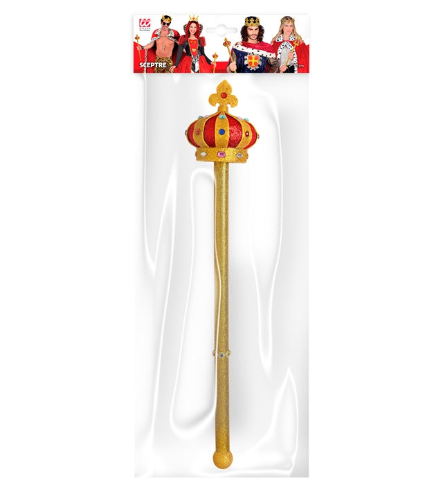 Königszepter 57 cm in goldener Optik für Fasnacht und Karneval