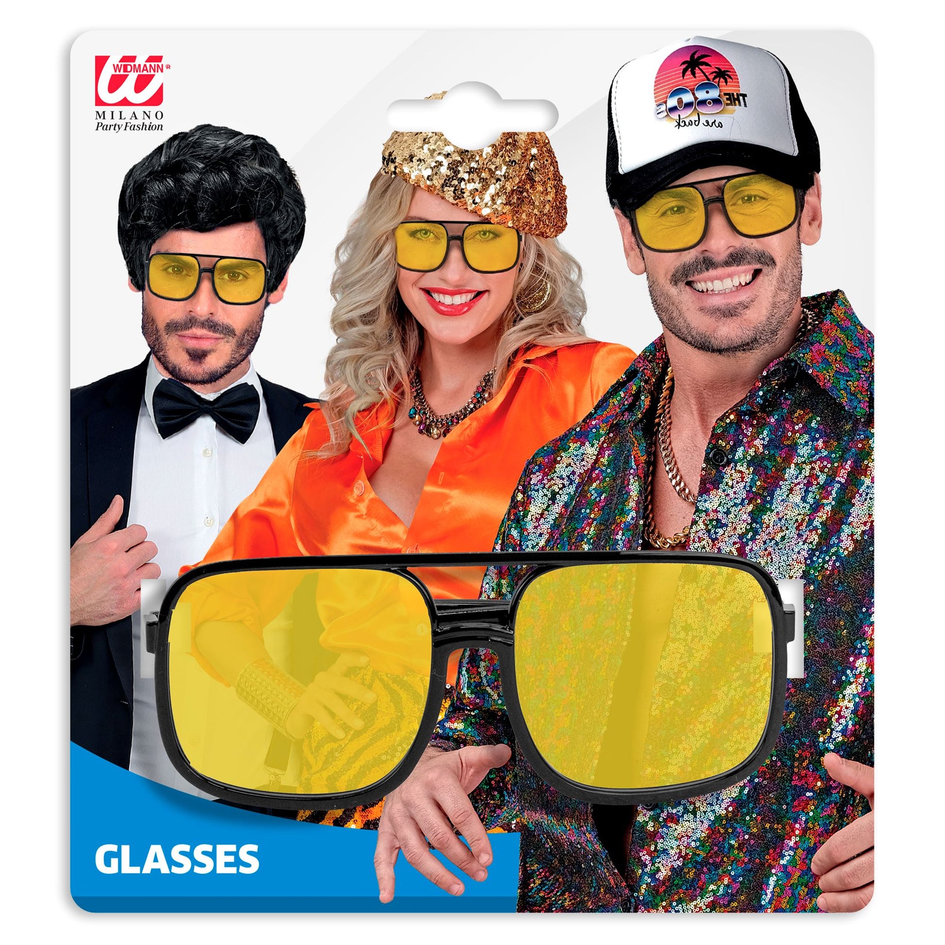 "90er JAHRE HIP HOP BRILLE MIT GELBEN LINSEN" – Detailansicht