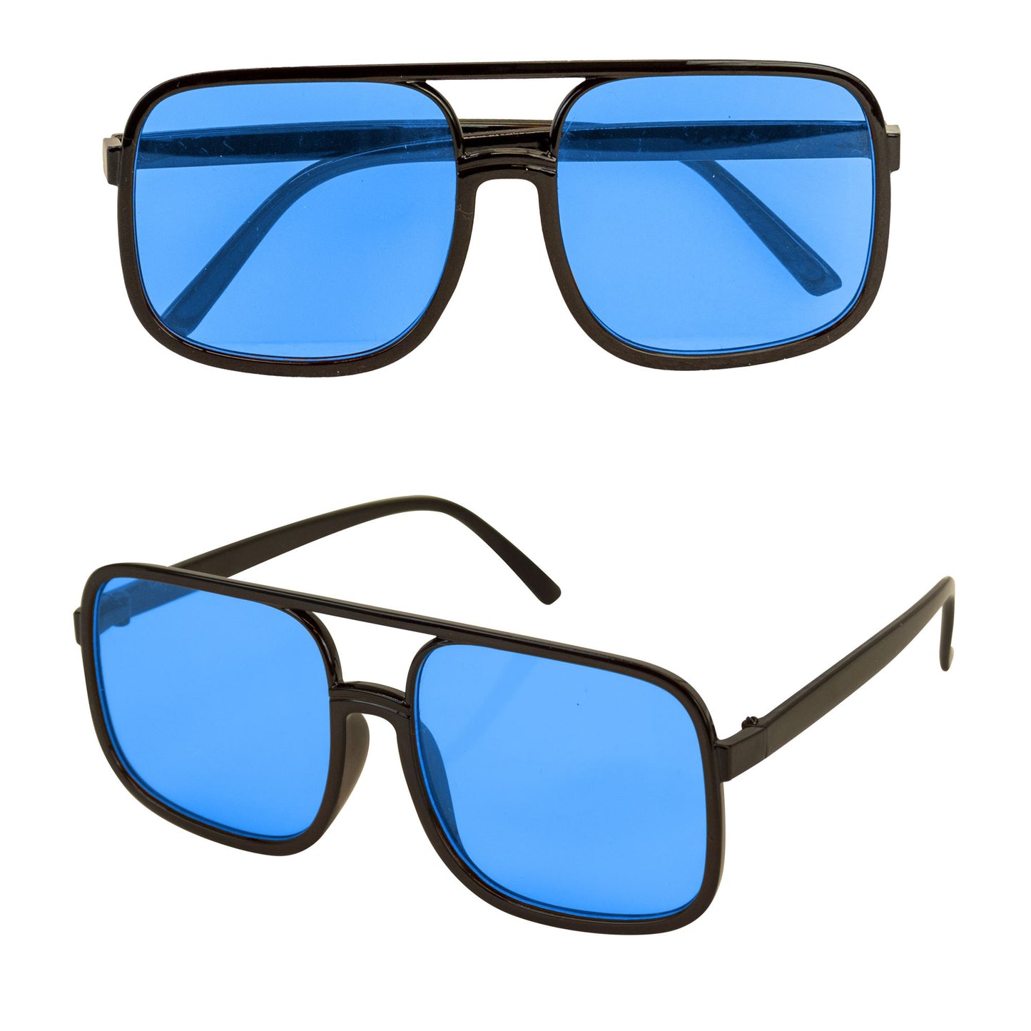 "90er JAHRE HIP HOP BRILLE MIT HELLBLAUEN GLÄSERN" – Vorderansicht
